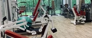 Strength training machines at Falmouth Sports Center